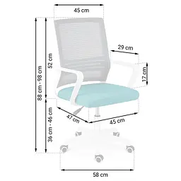 Офісне крісло Sofotel Corta Grey/Turquoise (241401) - мініатюра 6