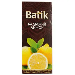 Уцінка. Чай чорний Batik Бадьорий Лимон купажований 37.5 г (25 шт. х 1.5 г)