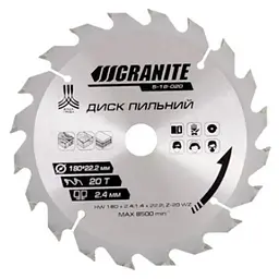 Диск пильний по дереву Granite 180 x 20T x 22.2 мм (22.2-20)