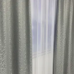 Льняні мармурові блекаут штори світло-сірого кольору 2шт. 150х270 з білим шифоновим тюлем 400х270, на ALBO pbe0052671 - мініатюра 8