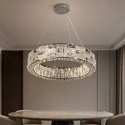 Світлодіодна люстра підвісна Artlight 8003/500CH з прозорим скляним кільцем в кольорі хром, 38W