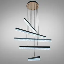 Підвісна LED-люстра Diasha SX1016/5BK, чорна, 70W, акрилові світлові планки, регулювання висоти та пульт