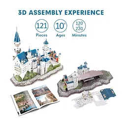 Пазл Cubic Fun Тривимірна головоломка-конструктор National Geographic Замок Нойшванштайн (DS0990h) - мініатюра 2