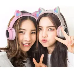 Навушники з мікрофоном Hoco W27 Cat Ear Grey - мініатюра 9
