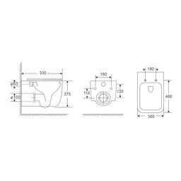 Комплект Grohe Set унітаз Diverse-0301-T1 + Інсталяція Grohe Rapid Sl 38772001 38772001DIVERS0301T1, Білий - мініатюра 10