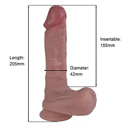 Фалоімітатор Erospace Natural Play Silicone Dildo D2, 20.6 см - мініатюра 8