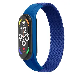 Ремінець для Xiaomi Mi Band 7/6/5/4, Braided Solo Loop, синій, розмір L, нейлоновий плетений браслет, еластичний змінний ремінець для фітнес-трекера з надійним кріпленням, ArmorStandart (ARM58758)