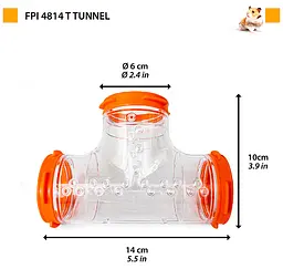 Тунель для гризунів Ferplast FPI 4814 Tube Line T Tunnel 14x10 см Ø 6 см 84814099 - мініатюра 3