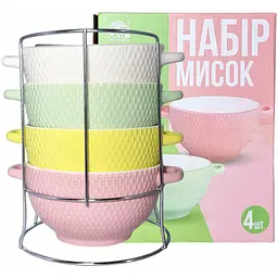 Набір мисок SnT на стійці 4 шт. (054-04-15) - мініатюра 2