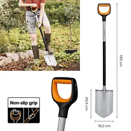 Лопата штикова загострена Fiskars Xact™ 120 см із школою (1066729) - мініатюра 4
