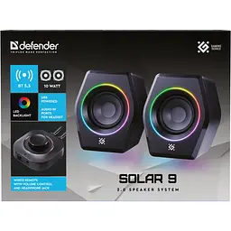 Акустична система 2.0 Defender Solar 9, 10Вт, Bluetooth, RGB підсвітка, USB, чорна - мініатюра 8