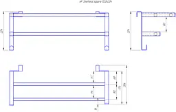 Полиця для рушникосушарки HF Sheffield проф. 520x204 3.0.1200.13.BM, Чорний матовий - мініатюра 5