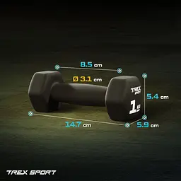 Гантелі для фітнесу неопренові TREX Sport TX-010VD 2x1кг - мініатюра 6