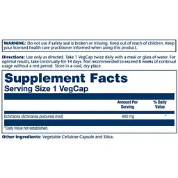Ехінацея пурпурова Solaray Echinacea Purpurea Root 440 мг 100 вегетарианских капсул (2023-10-3009) - мініатюра 2