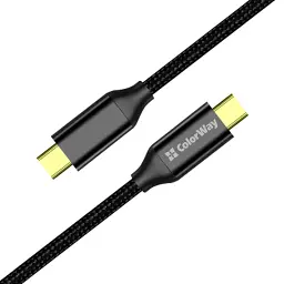 Дата кабель USB-C to USB-C 1.0m USB3.2 (20Gbps 4K PD100W) Gen2 5А black ColorWay (CW-CBPDCC062-BK) - мініатюра 4