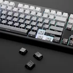 Набір кейкапів Black–White Gradient PBT , Чорний з лініями - мініатюра 6