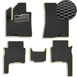 Килимки в салон EVA для Hyundai Santa Fe 2006-2010 (Доресталінг) з підп'ятником Чорно-Бежевий кант 5 шт
