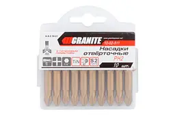 Біта викруткова MasterTool насадка хрестоподібна Granite PH2 х 50 мм титан в упаковці 10 шт. - мініатюра 2