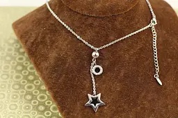 Набір Stainless steel сережки з кулоном Зірка з чорнінням сріблястий - мініатюра 3