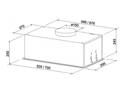 Витяжка вбудована ELEYUS ETNA 800 LED 52 BL - мініатюра 6