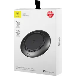 Бездротовий зарядний пристрій Baseus whirlwind Desktop wireless charger CCALL-XU01 чорний - мініатюра 2