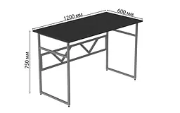 Комп'ютерний стіл Раян 75x120x60 сірий ДСП Сосна Кембра 32мм FRD-101610 - мініатюра 2