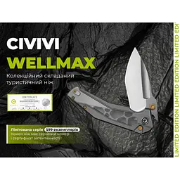 Ніж складаний туристичний Civivi Wellmax (9.1 см) 14C28N / Aluminum сірий - мініатюра 12