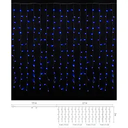 Гірлянда Delux Curtain С 240LED 2х2 м синій/прозорий IP20 (90017993) - мініатюра 2