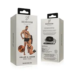 Нашийник з повідцем Bedroom Fantasies: Faux Leather Collar & Chain - мініатюра 9