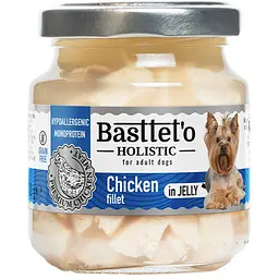 Вологий корм для собак Basttet'o Holistic шматочки філе курки в соусі, скло, 130 г