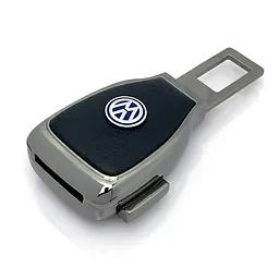 Набір авто для Volkswagen №2 / заглушка-перехідник ременя безпеки та брелок з логотипом темний хром - мініатюра 4