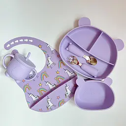 Набір дитячого посуду Ведмедики BPR img_e5440 ведмедик залізо Y2 Pastel Lilac - мініатюра 1