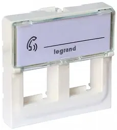 Лицьова панель Mosaic для конектора 2хRJ45 Keystone білий Legrand osv0002089