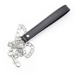 Нашийник з повідцем Fetish Addict Collar With Metal Leash (чорний) - мініатюра 4