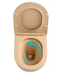 Унітаз підвісний Qtap Robin Ultra Quiet, Beige, з сидінням Slim Duroplast / Soft-close / Quick Release QTROB26SB48997 - мініатюра 5