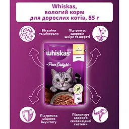 Вологий корм для кішок Whiskas Pure Delight курка в желе 85 г (5900951303333) - мініатюра 2