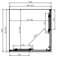 Душова кабіна Dusel DSL194 Chrome 1000x1000x1900, Хром, Універсальна, прозорий, хром, 100x100 - мініатюра 2