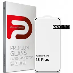 Скло захисне Armorstandart Pro 3D Apple iPhone 15 Plus Black (ARM68218)