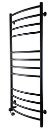 Електрична рушникосушка Unio LDE EL 1200-500-12 BLK Драбинка Дуга Еліт чорна, Чорний матовий, Ліве, Механічний - мініатюра 2