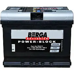 Автомобільний акумулятор BERGA Power Block 6СТ-63Ah АзЕ 610A (EN) 563400061 - мініатюра 2