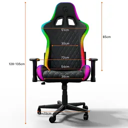 Крісло геймерське GamePro Hero RGB Black (GC-700-Black) - мініатюра 12