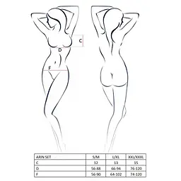 Комплект білизни Passion ARIN Set black L/XL - мініатюра 5