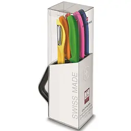 Набір кухонний Victorinox SwissClassic Utility Block 6шт з кольор. ручками з підставкою (5 ножій, овочечистка) - мініатюра 7