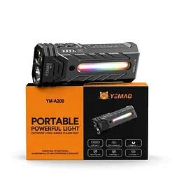 Налобний ліхтар YEMAO YM-A200-3SLWAV4+SST36+RGB з Li-Ion акумулятором і магнітом, 11.4 см, Type-C, RGB (52962-YM-A200_1151)