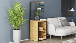 Стіл-тумба трансформер Смарт 3/2 з етажеркою Ferrum-decor 1430x1450x600 Чорний метал ДСП Дуб Артизан 16 мм (FRD-105121) - мініатюра 7