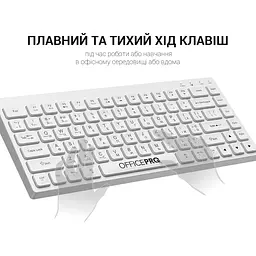 Клавіатура OfficePro бездротова біла (SK955W) - мініатюра 8