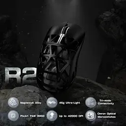 Мишка Attack Shark R2, Wireless/Bluetooth, 42000dpi, (PAW3950), 6кн., Black - мініатюра 8
