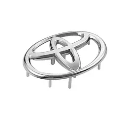 Емблема керма Toyota Хром 65х45 мм Пластик На шпильках (Завод)