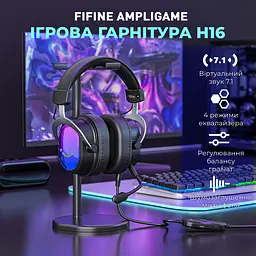 Навушники Fifine H16 7.1 RGB чорний (H16) - мініатюра 4