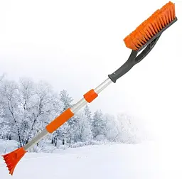 Щітка скребок телескопічна Elegant 90-120 см для очищення від снігу та льоду щітка зі скребком (EL 100 127)